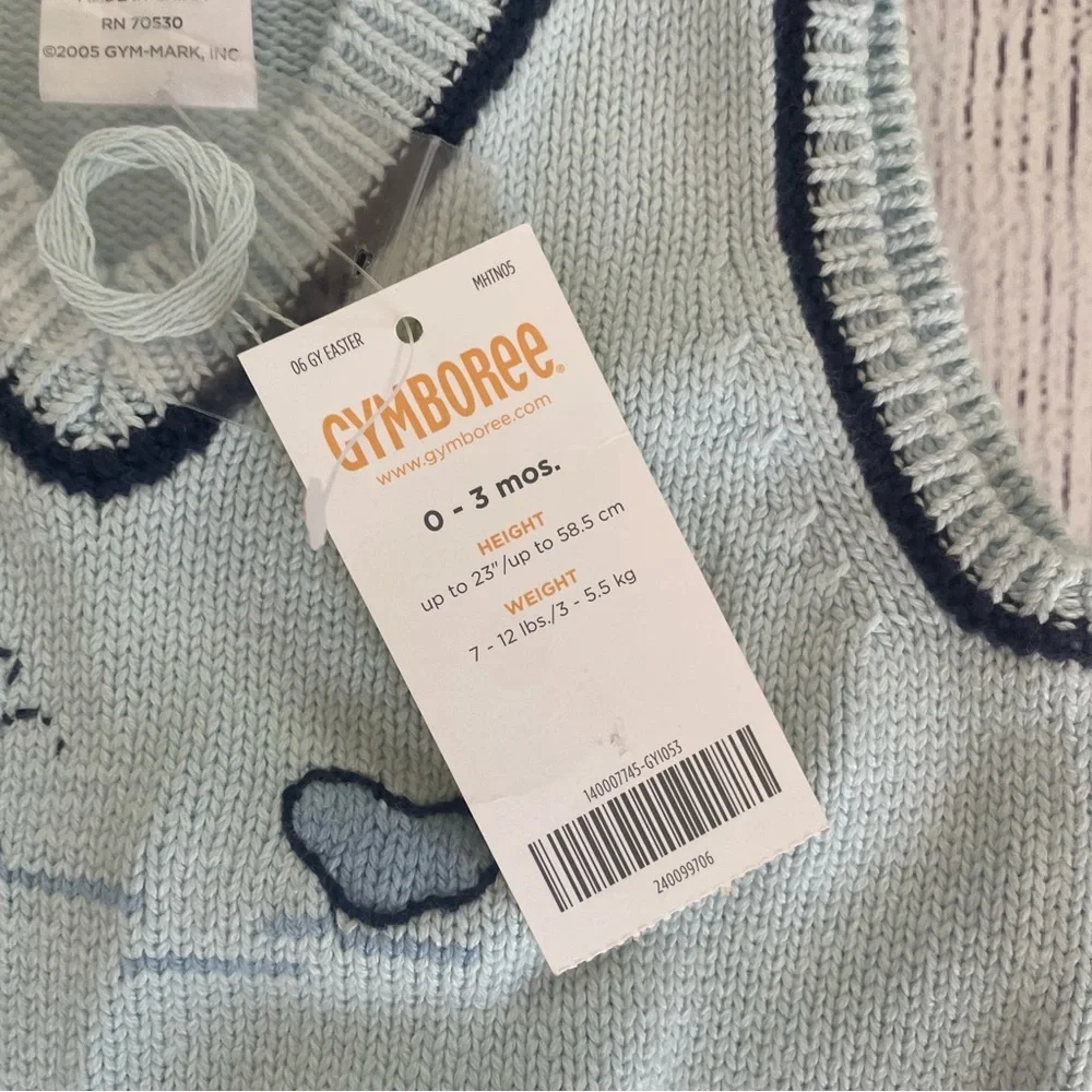 Gymboree Blue Whale Harbor Sweater Vest Size 0-3 months